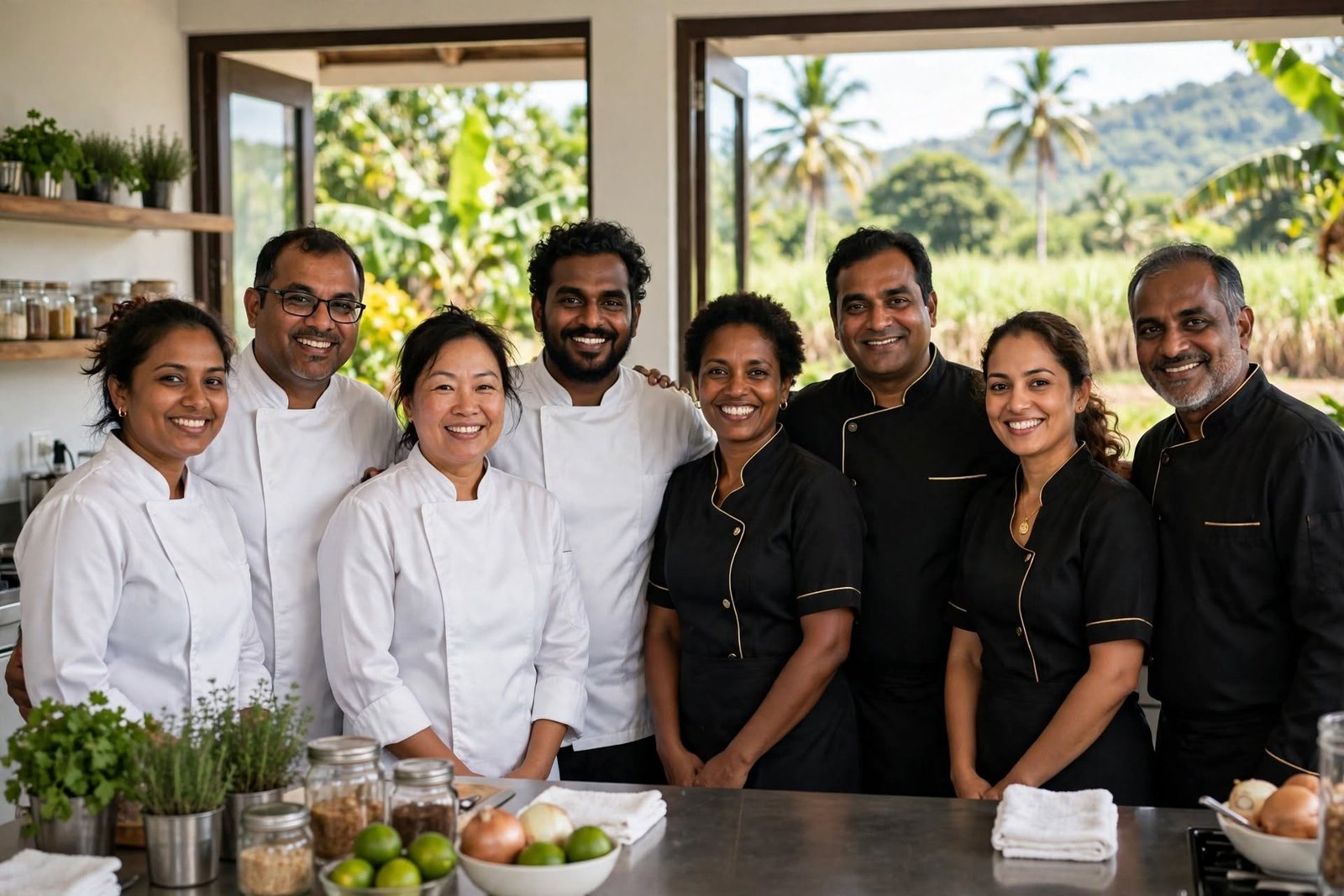 The Saro Catering team in their kitchen